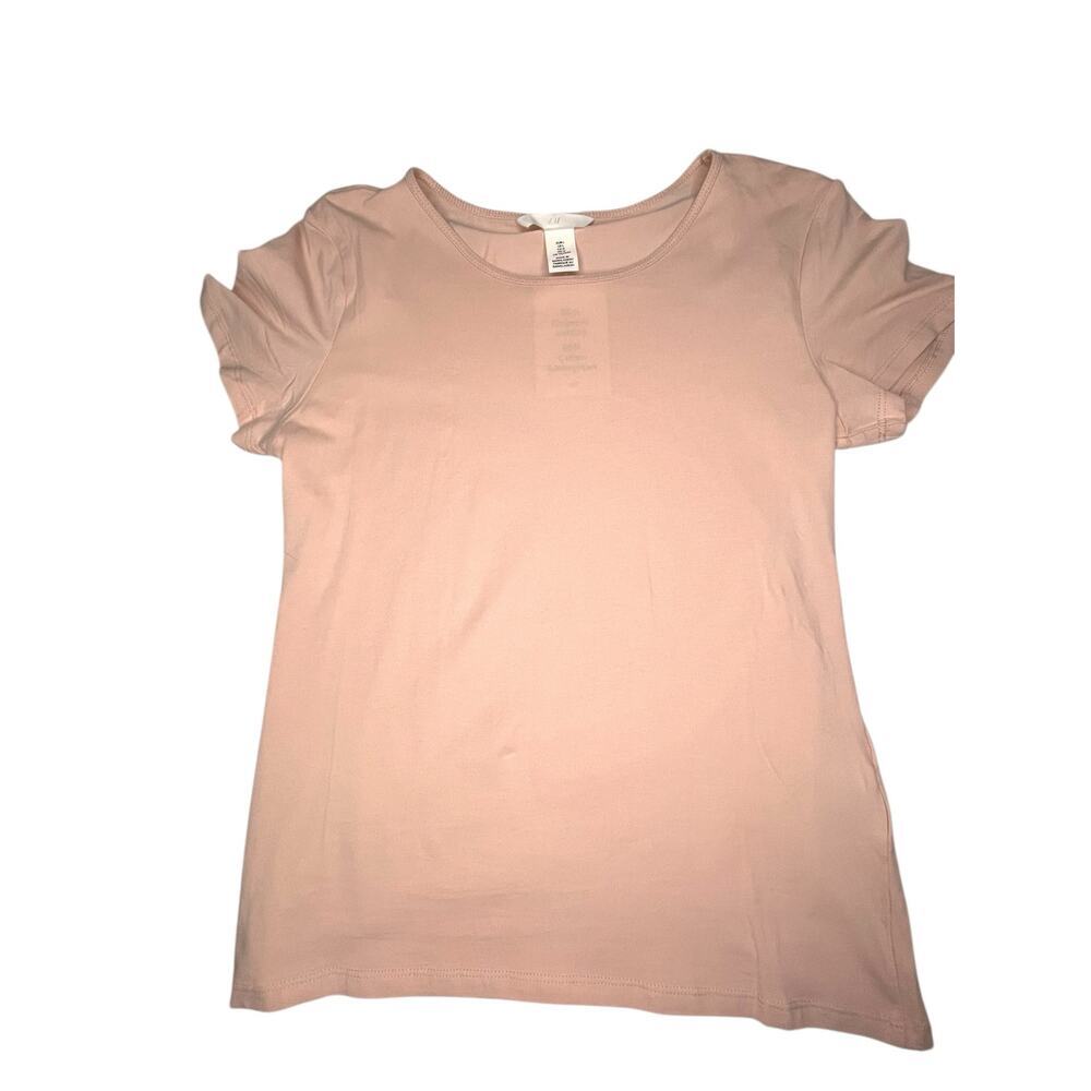 NWT H&M Blush Pink Short Sleeve T-Shirt Size:L Women’s Causal Everyday Wear